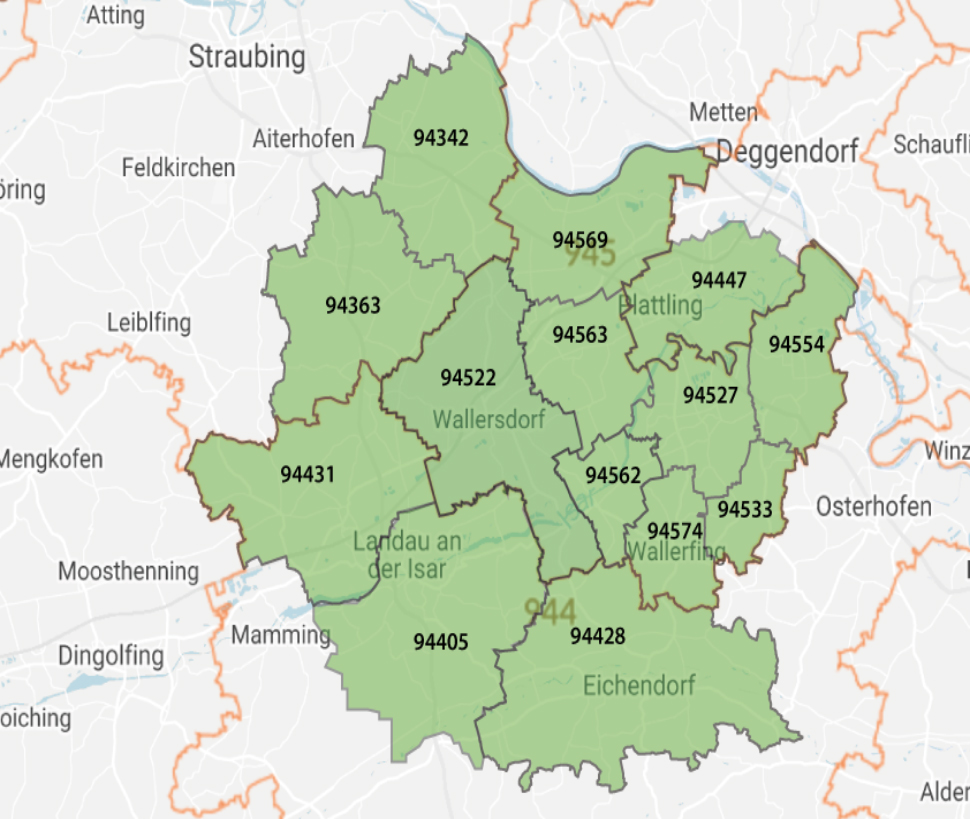Karte PLZ